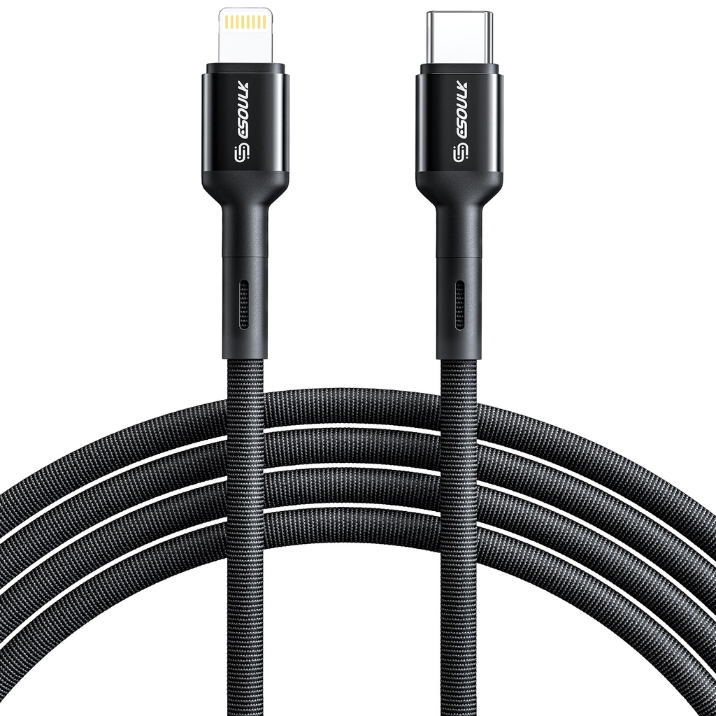 Esoulk 10ft Fast Charging Cable C to 8 Pin - Black