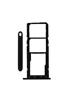 Dual Sim Card Tray For Samsung Galaxy A01 (A015 / 2020) (Black) (Premium)