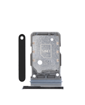 Dual Sim Card Tray For Samsung Galaxy S21 Ultra / S21 Plus / S21 (Black) (Premium)
