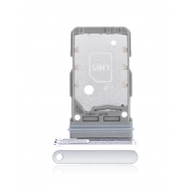 Dual Sim Card Tray For Samsung Galaxy S21 Ultra / S21 Plus / S21 (Silver) (Premium)