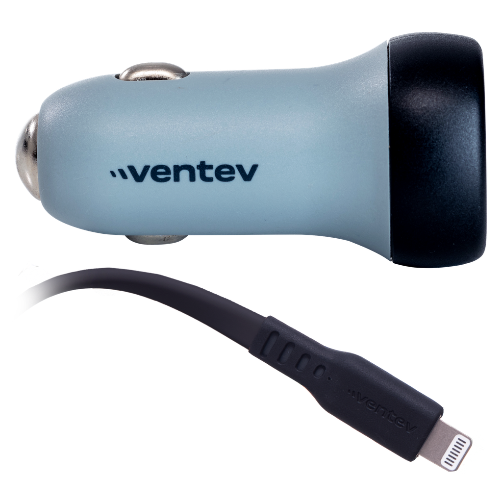 Ventev - 30w Usb C Pps Car Charger And Usb C To Apple Lightning Cable - Dark Gray