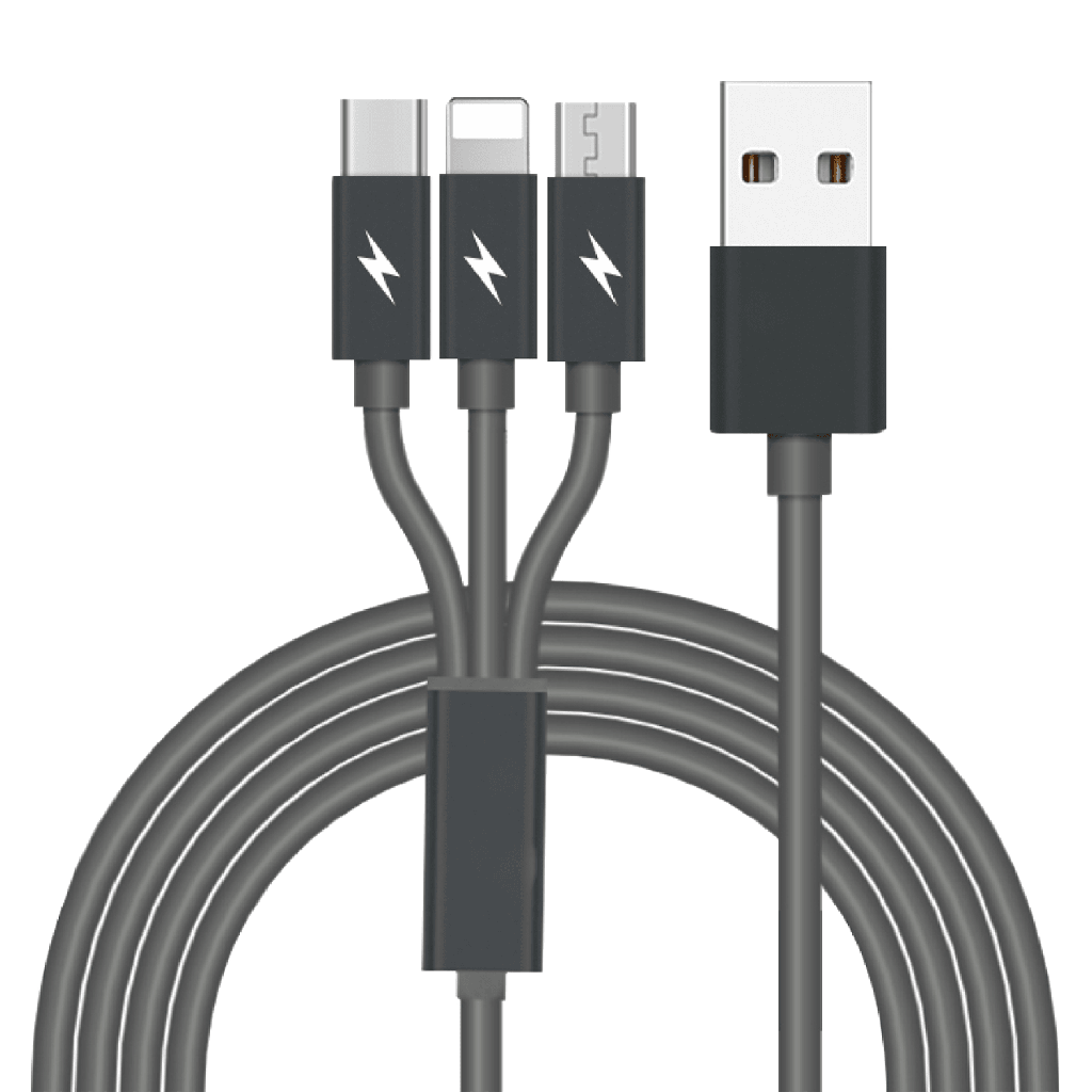 Ampd - 3 In 1 Multi Tip Usb Connection Cable - Black