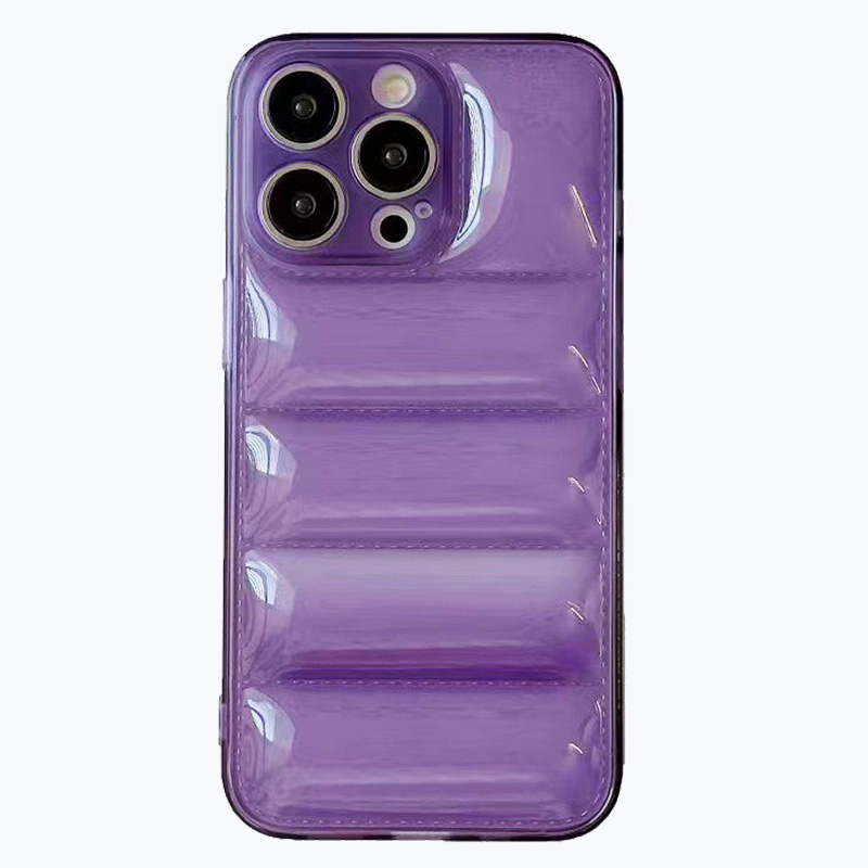 Puffer Clear Case for iPhone 14 Plus - Purple