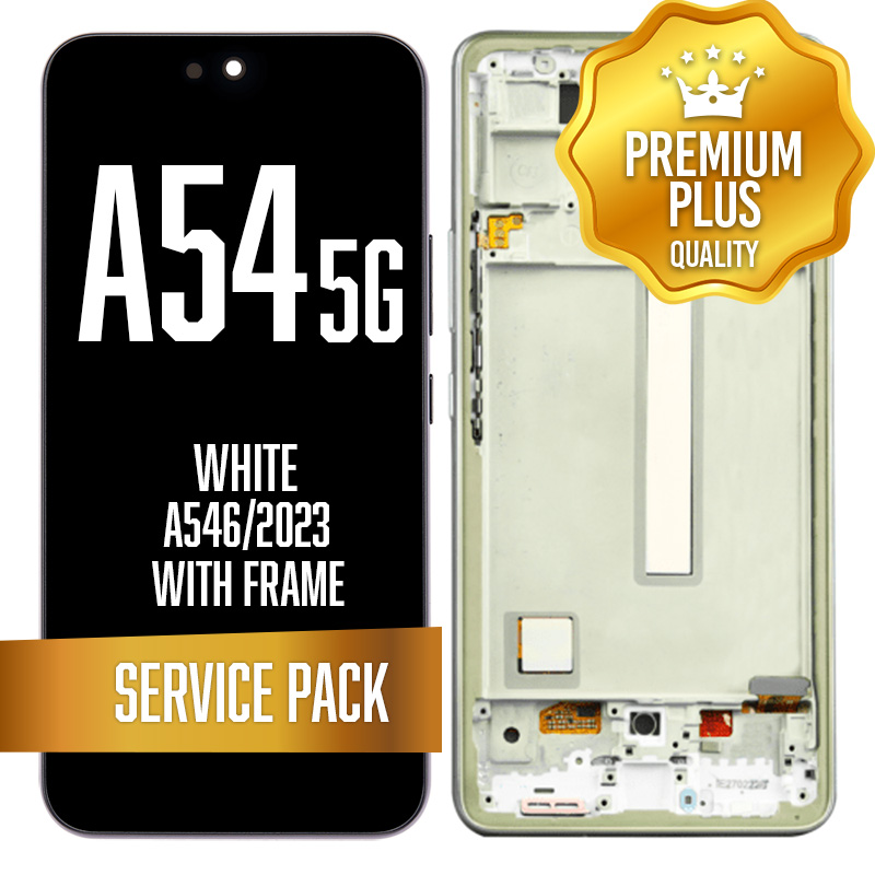 OLED Assembly for Samsung Galaxy A54 5G (A546, 2023) With Frame - White (Service Pack)