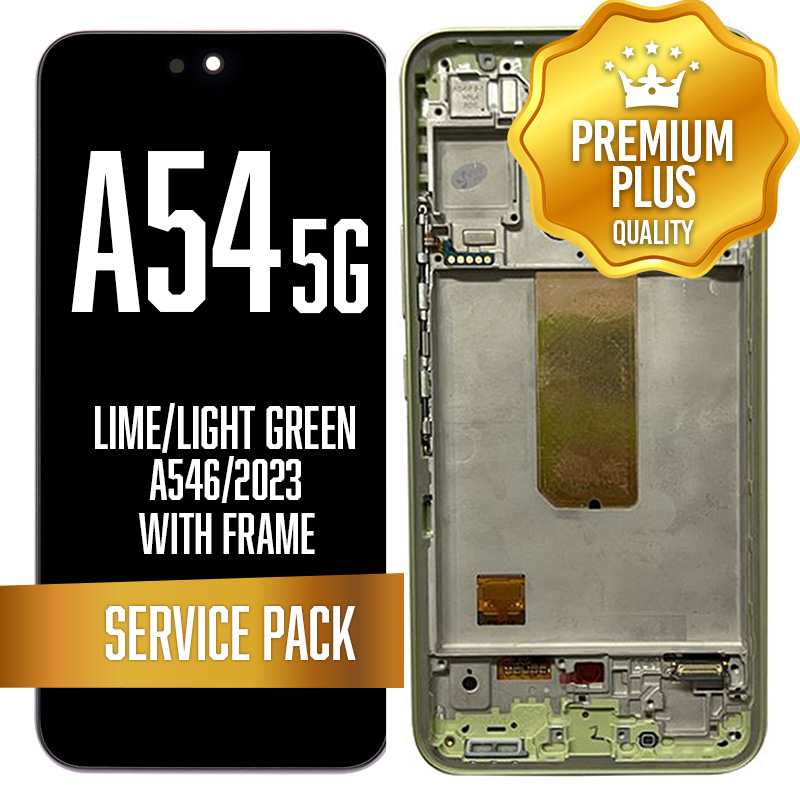 OLED Assembly for Samsung Galaxy A54 5G (A546, 2023) With Frame - Lime/Light Green (Service Pack)