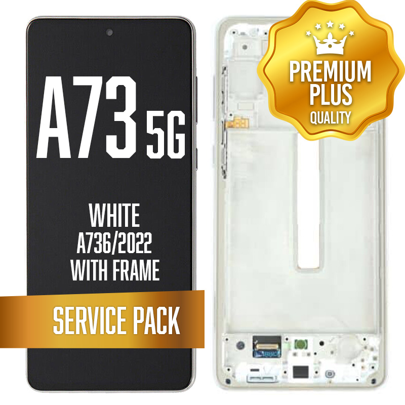 OLED Assembly for Samsung Galaxy A73 5G (A736, 2022) With Frame - White (Service Pack)