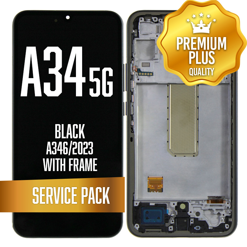 OLED Assembly For Samsung Galaxy A346 (A34 5G 2023) with Frame - Black (Service Pack)