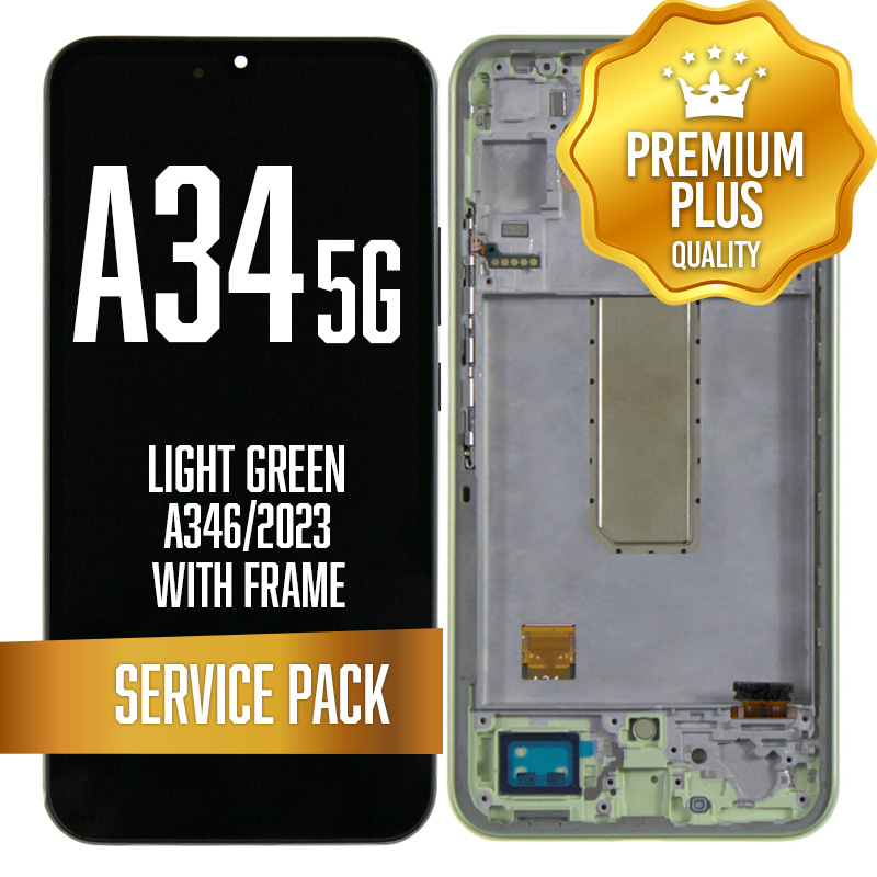 OLED Assembly For Samsung Galaxy A346 (A34 5G 2023) with Frame - Light Green (Service Pack)
