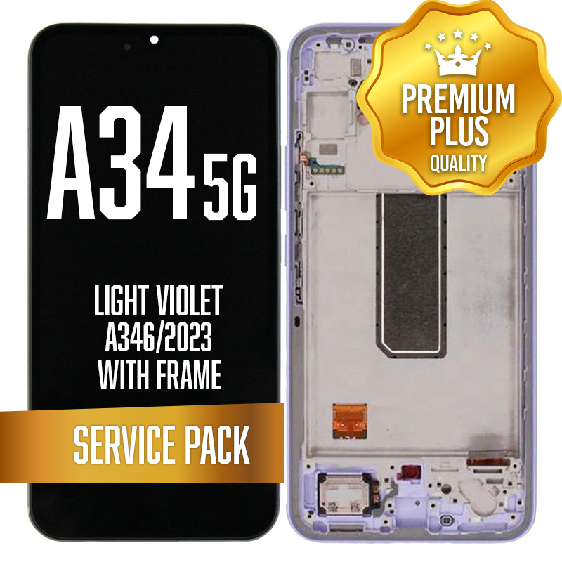 OLED Assembly For Samsung Galaxy A346 (A34 5G 2023) with Frame - Light Violet (Service Pack)