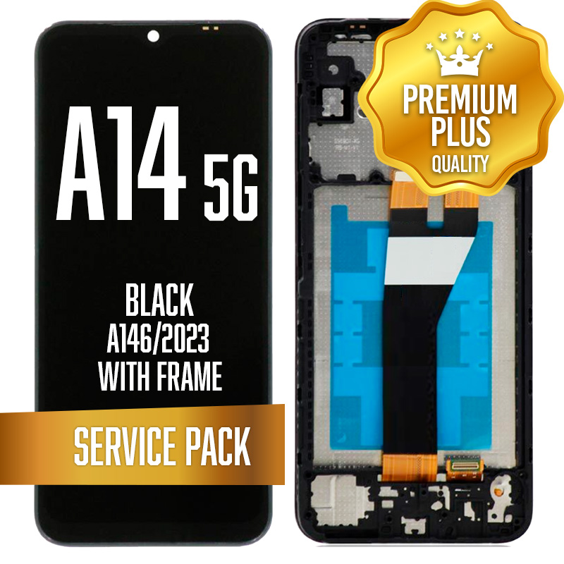 LCD Assembly For Samsung Galaxy A146P (A14 5G 2023 - Small Connector) with Frame - Black (Service Pack)