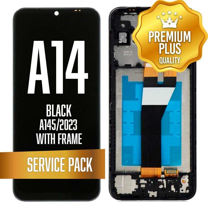 LCD Assembly For Samsung Galaxy A145P/A145R (A14 4G 2023) with Frame - Black (Service Pack)