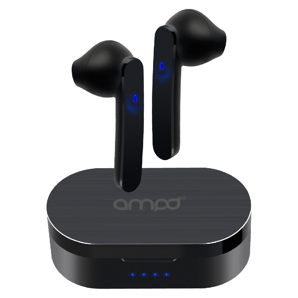 Ampd - True Wireless In Ear Headphones With Smart Touch Controls And Charging Pack - Black