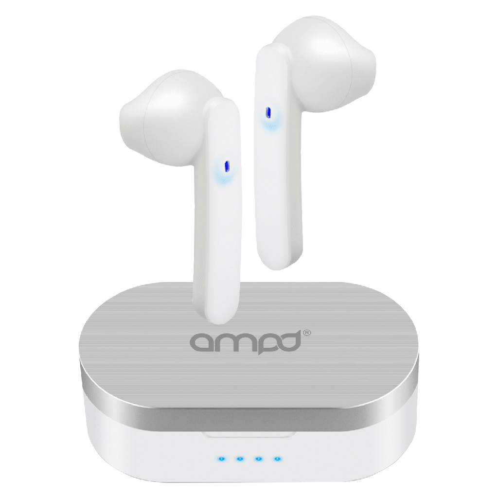 Ampd - True Wireless In Ear Headphones With Smart Touch Controls And Charging Pack - White