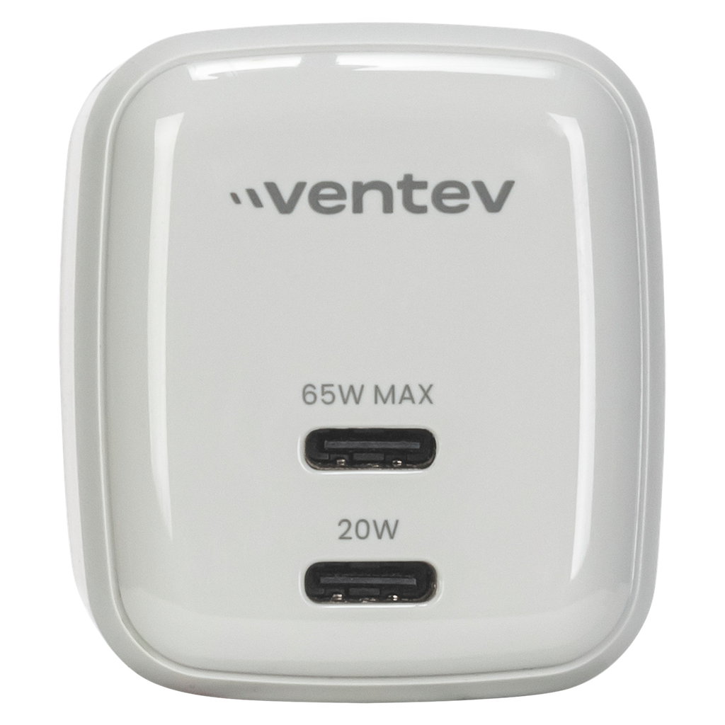 Ventev - 65w Dual Usb C Gan Mini Wall Charger - White