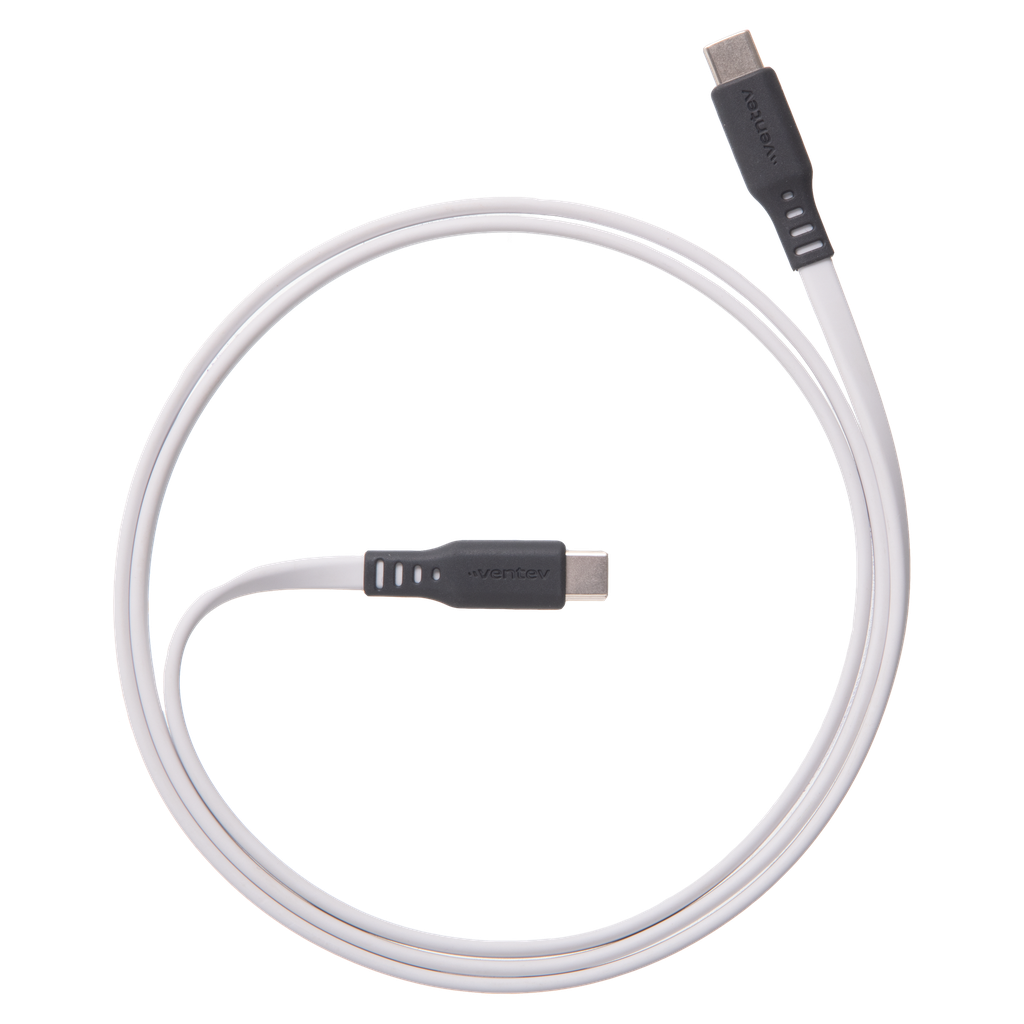 Ventev - Chargesync Flat Usb C To Usb C Cable 6ft - White
