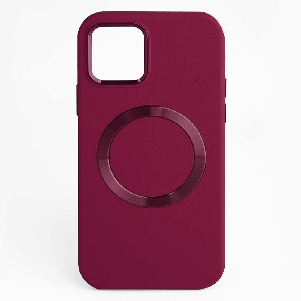 Silicon Magsafe Case for iPhone 14 Plus - Burgundy