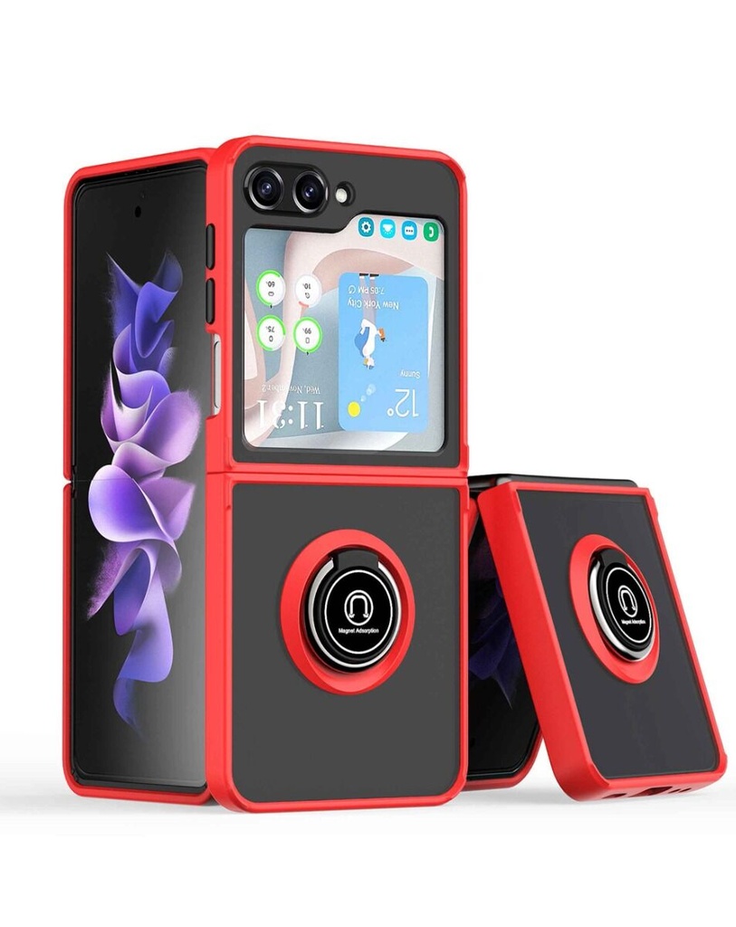 Matte Ring Case for Z Flip 5 - Red