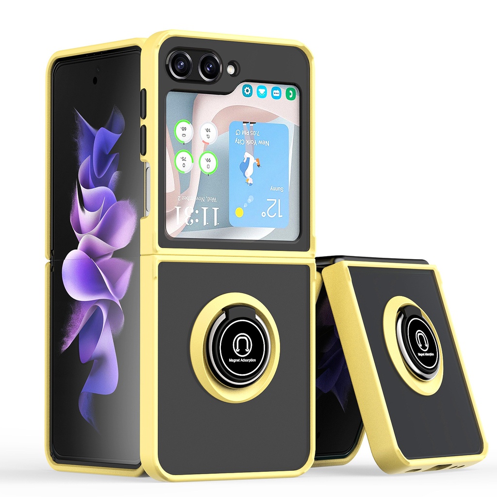 Matte Ring Case for Z Flip 5 - Yellow