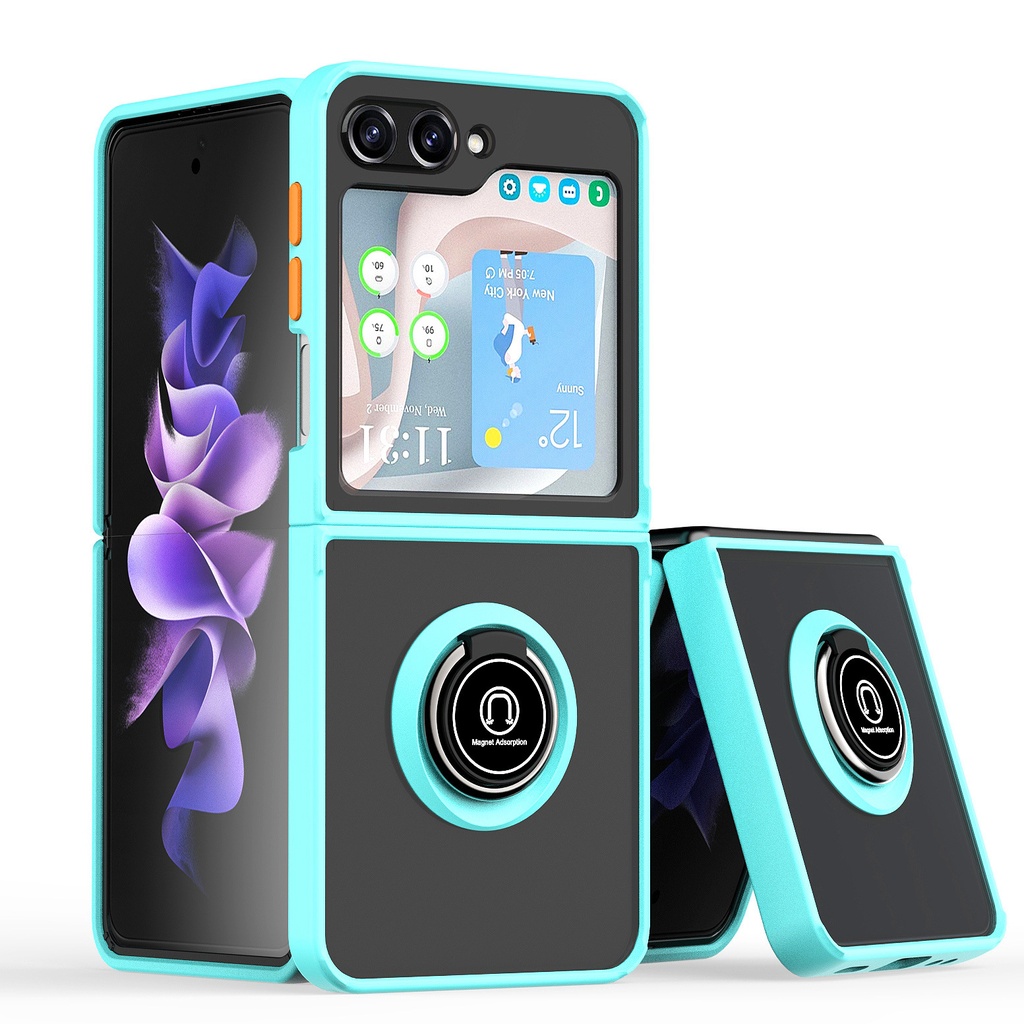 Matte Ring Case for Z Flip 5 - Light Blue