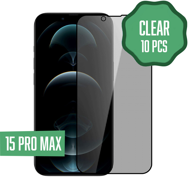 Clear Tempered Glass for iPhone 15 Pro Max (10 Pcs)