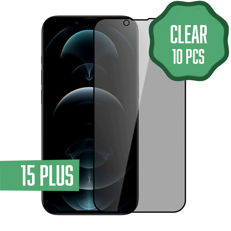 Clear Tempered Glass for iPhone 15 Plus (10 Pcs)