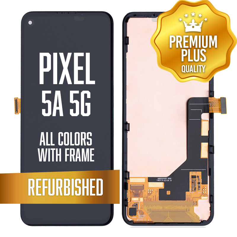 LCD Assembly for Google Pixel 5A 5G with frame - Black (Premium/ Refurbished)