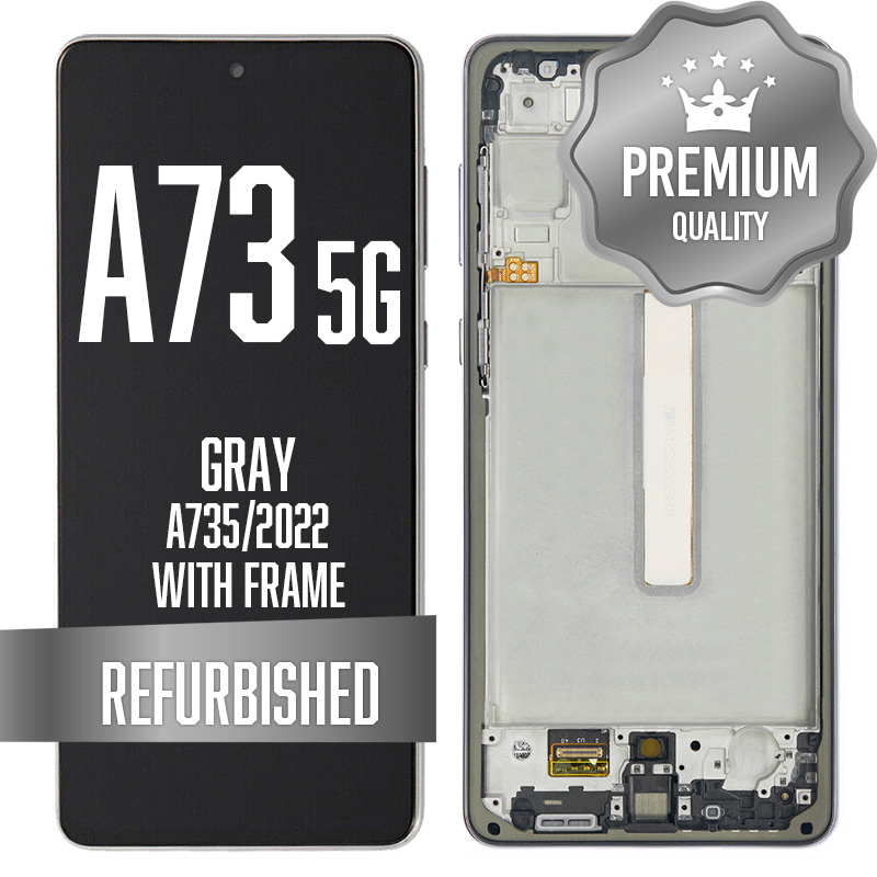 LCD Assembly for Galaxy A73 5G (A735/2022) with Frame - Gray (Refurbished)