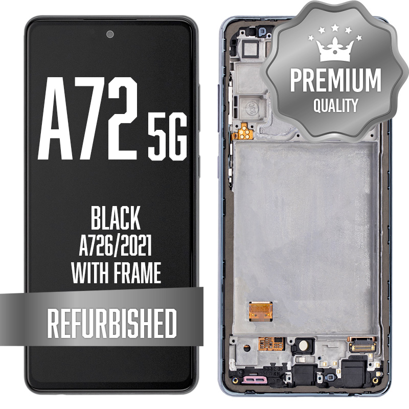 OLED Assembly For Samsung Galaxy A72 5G (A726/2021) with Frame - Black (Premium)