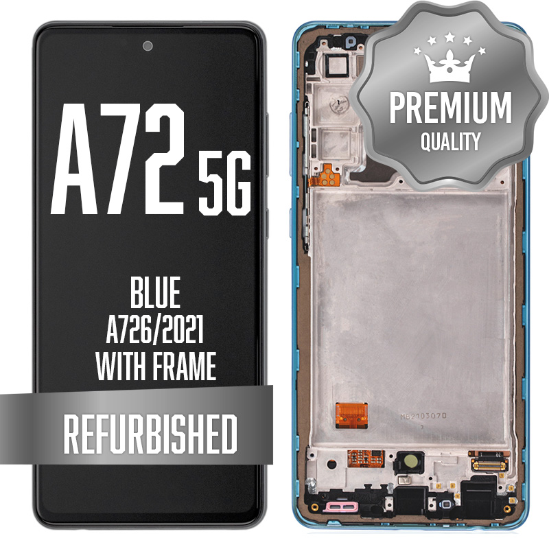 LCD Assembly for Galaxy A72 5G (A726/2021) with Frame - Blue (Refurbished)