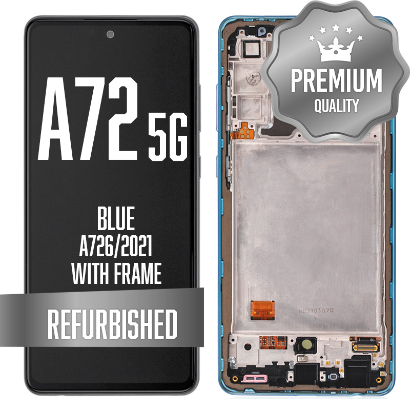 OLED Assembly For Samsung Galaxy A72 5G (A726/2021) with Frame - Blue (Premium)