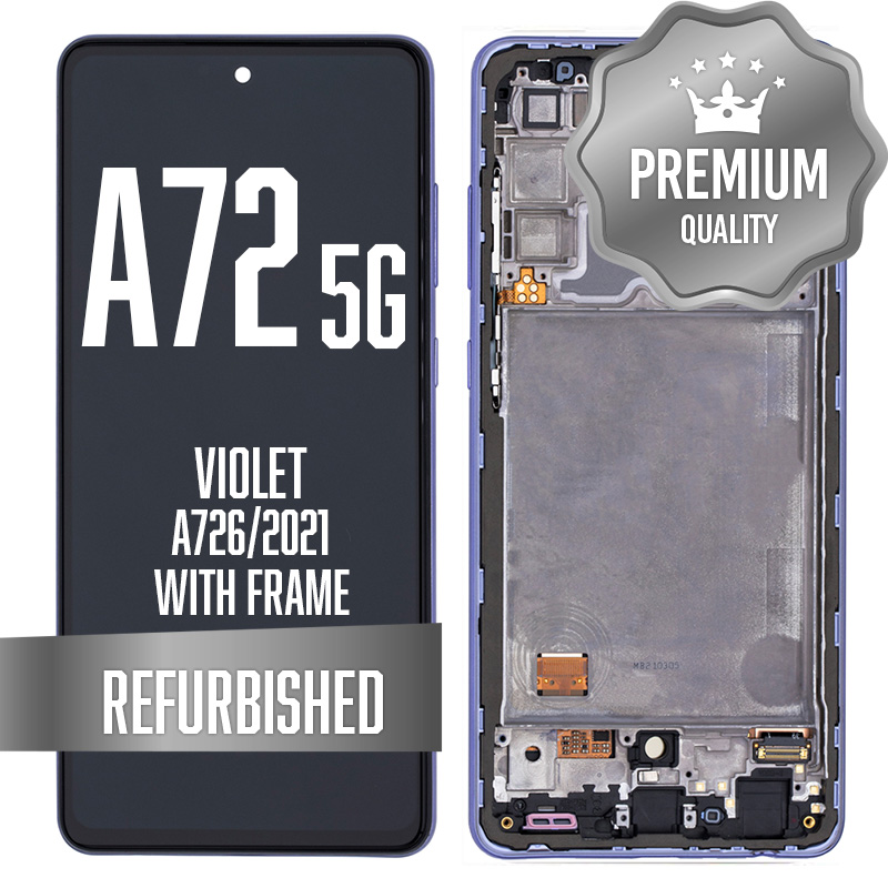 LCD Assembly for Galaxy A72 5G (A726/2021) with Frame - Violet (Refurbished)