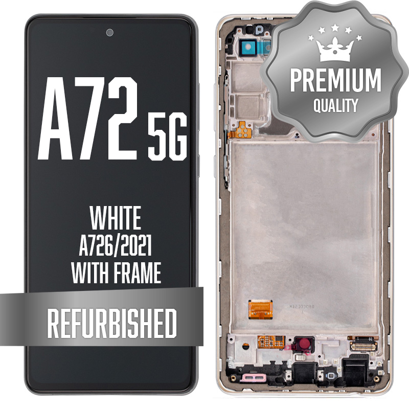 OLED Assembly For Samsung Galaxy A72 5G (A726/2021) with Frame - White (Premium)
