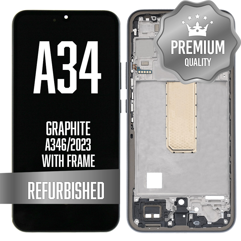 OLED Assembly For Samsung Galaxy A34 (A346/2023) with Frame - Graphite (Premium)