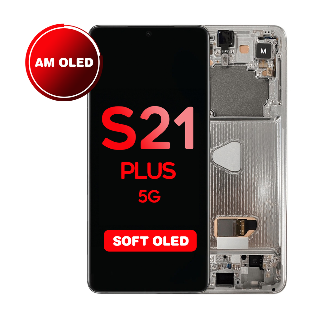 OLED Assembly for Samsung Galaxy S21 Plus 5G (G996) with Frame - Phantom Silver (Aftermarket - OLED)