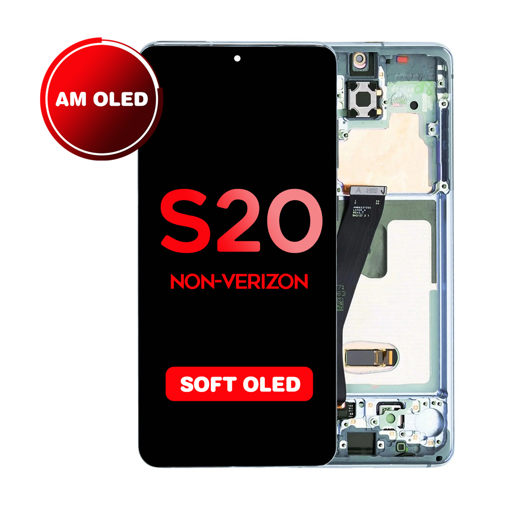 OLED Assembly for Samsung Galaxy S20 (G980 / G981) with Frame - Blue (Non-Verizon 5G UW Frame) (Aftermarket - OLED)