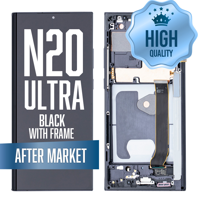 OLED Assembly for Samsung Galaxy Note 20 Ultra 5G (N986) with Frame - Black (Aftermarket Plus - Soft OLED / 120Hz)