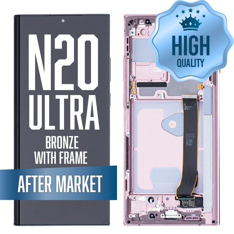 OLED Assembly for Samsung Galaxy Note 20 Ultra 5G (N986) with Frame - Bronze (Aftermarket Plus - Soft OLED / 120Hz)