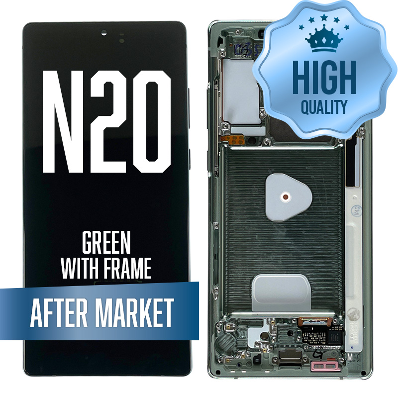OLED Assembly for Samsung Note 20 5G with Frame Green (Aftermarket/OLED)