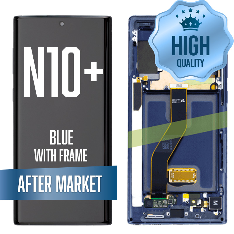 OLED Assembly for Samsung Galaxy Note 10 Plus with Frame - Blue (Aftermarket/OLED)