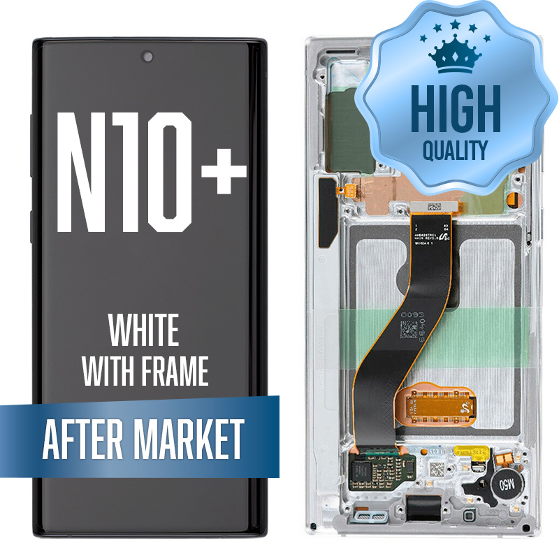 OLED Assembly for Samsung Galaxy Note 10 Plus (N975) with Frame - White (Aftermarket - OLED)