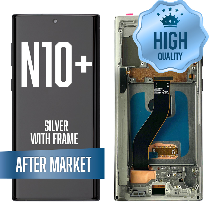 OLED Assembly for Samsung Galaxy Note 10 Plus (N975) with Frame - Silver (Aftermarket - OLED)