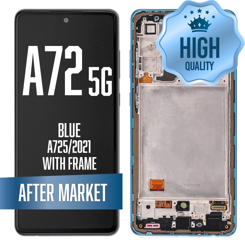 LCD Assembly for Galaxy A72 5G (A725/2021) with Frame - Blue (High Quality / AM OLED)