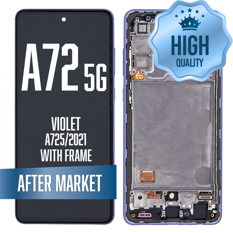 LCD Assembly for Galaxy A72 5G (A725/2021) with Frame - Violet (High Quality / AM OLED)