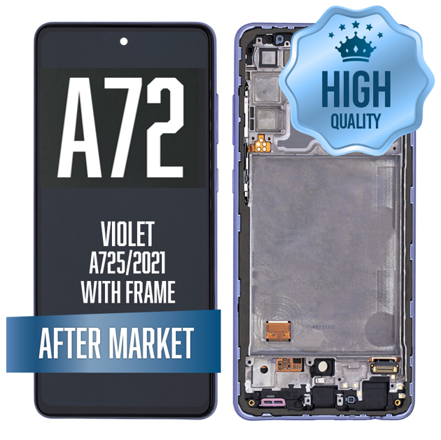 OLED Assembly For Samsung Galaxy A72 (A725/2021) with Frame - Violet (6.67") (Aftermarket - OLED)