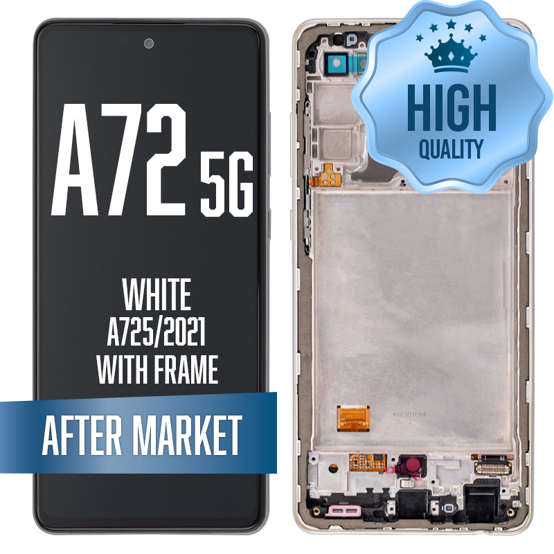 LCD Assembly for Galaxy A72 5G (A725/2021) with Frame - White (High Quality / AM OLED)