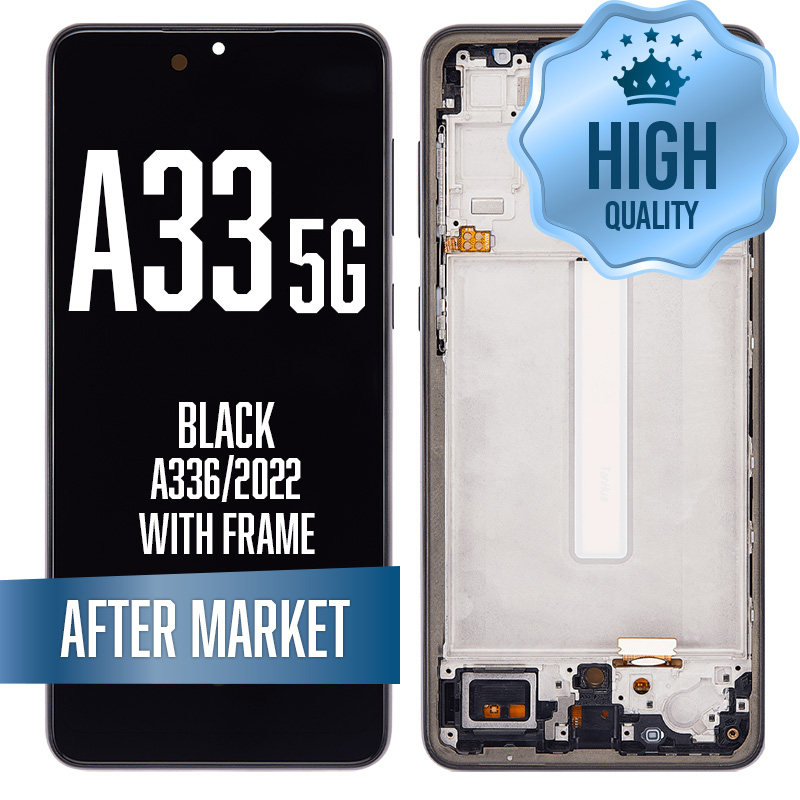 OLED Assembly For Samsung Galaxy A33 5G (A336/2022) with Frame - Black (Aftermarket - OLED)