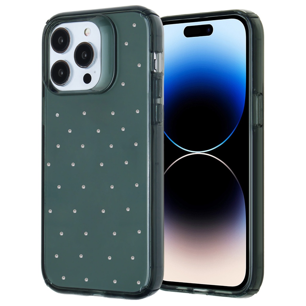 Diamond Transparent Color Case for iPhone 15 - Black