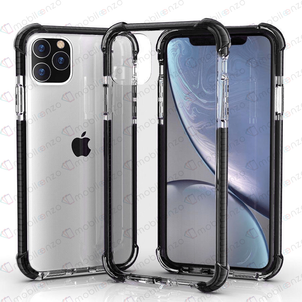 Hard Elastic Clear Case for iPhone 15 - Black Edge
