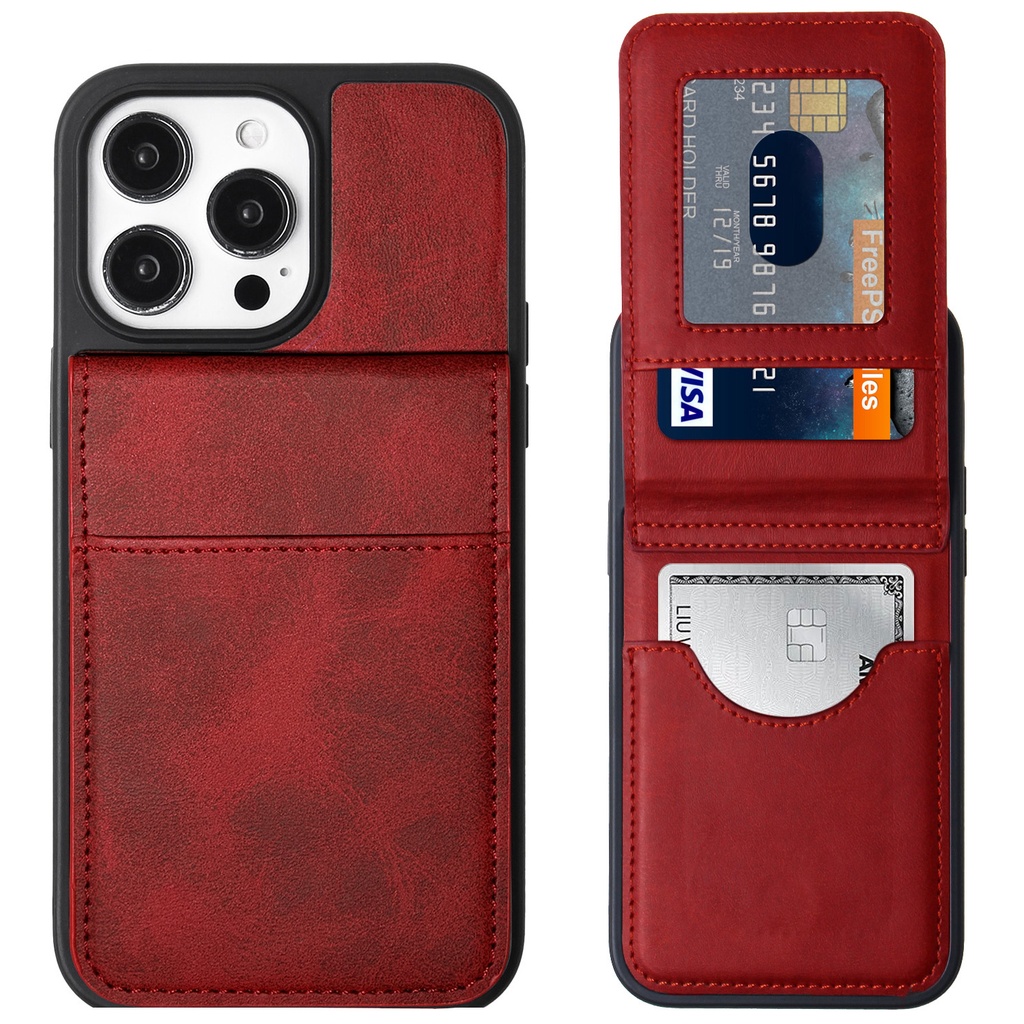 Card Holder Case for iPhone 15 - Red