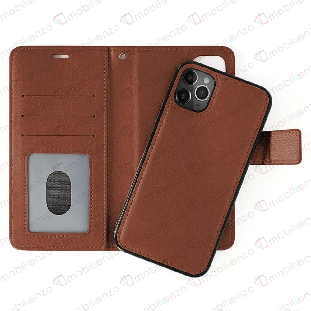 Classic Magnet Wallet Case for iPhone 15 - Brown